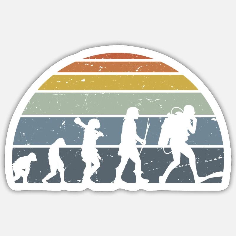 Evolution of Humanity Silhouette Design - Sticker size S (10 x 10 cm) - white matte