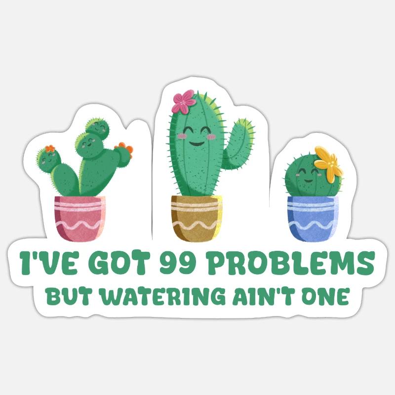Cute cactus without problems Sticker size S (10 x 10 cm)