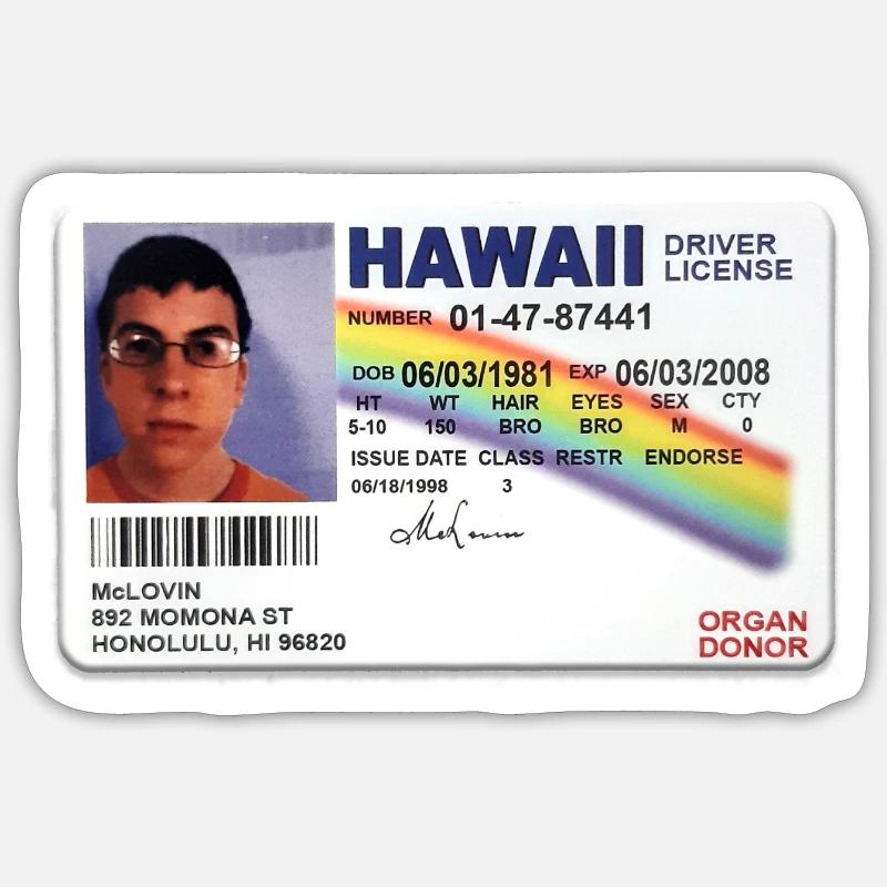 McLovin - Sticker Größe S (10 x 10 cm) - Mattweiß