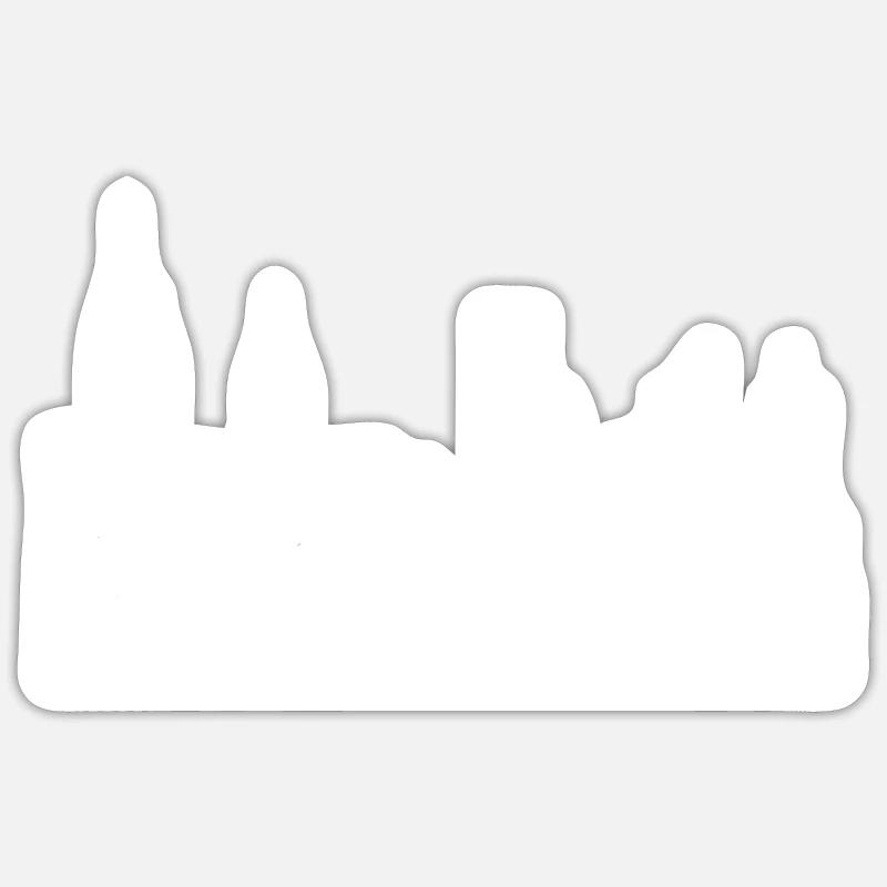 La mégapole blanche - Sticker taille S (10 x 10 cm) - blanc mat