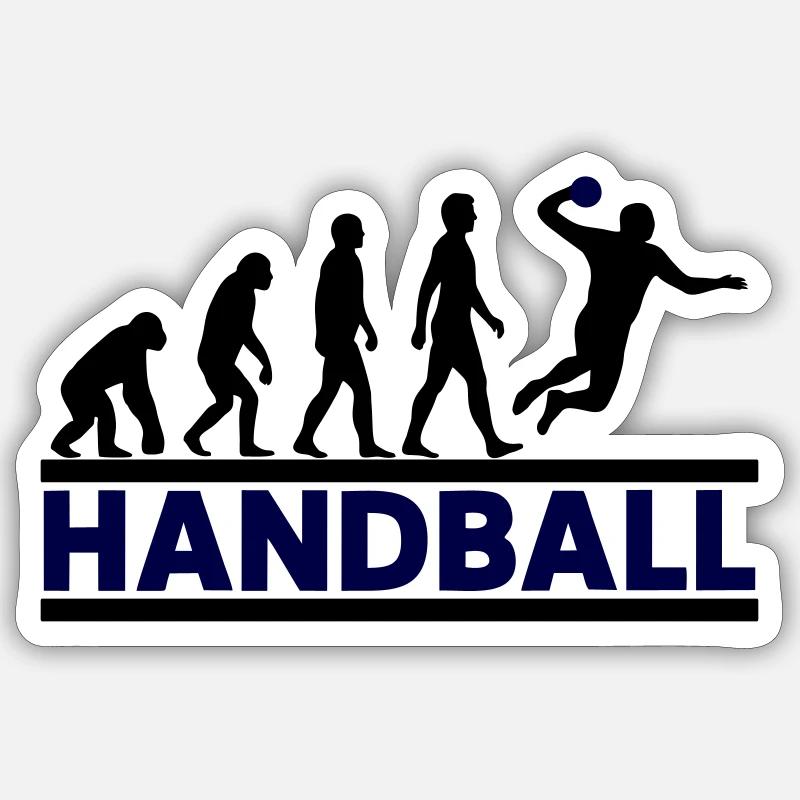 Handball Évolution Sport Fun - Sticker taille S (10 x 10 cm) - blanc mat