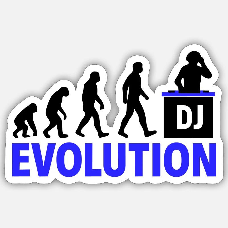 DJ Evolution Music Lover Design Sticker size S (10 x 10 cm)