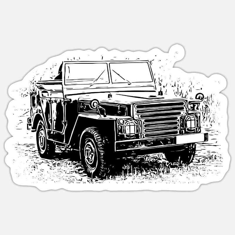 Classiques orientaux sur roues - Sticker taille S (10 x 10 cm) - blanc mat