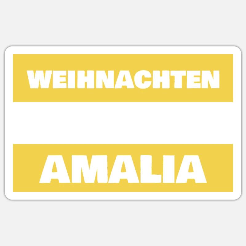 First name Amalia - Sticker size S (10 x 10 cm) - white matte