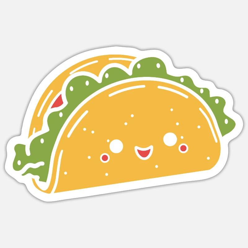 tacos - Sticker taille S (10 x 10 cm) - blanc mat