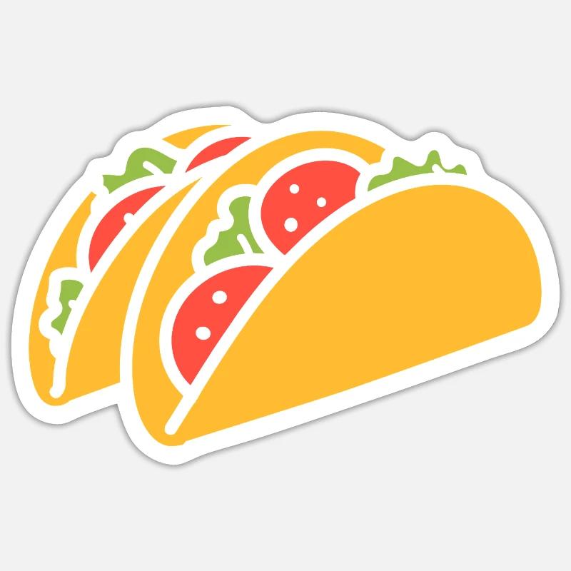 tacos - Sticker taille S (10 x 10 cm) - blanc mat