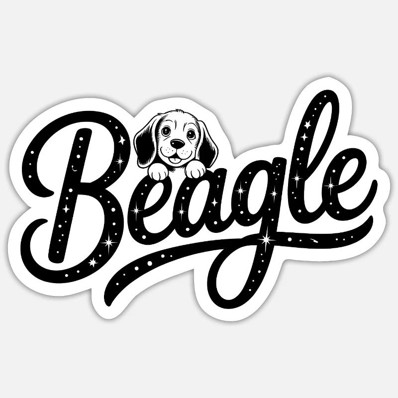 Beagle - Cool Pet Logo - Sticker size S (10 x 10 cm) - white matte