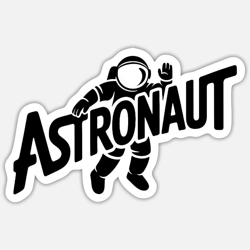 Astronaute - Cool Astonomy Logo - Sticker taille S (10 x 10 cm) - blanc mat