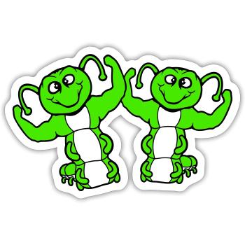 2 caterpillars bodybuilder team muscle building friends cute - Sticker size S (10 x 10 cm) - white matte - Front