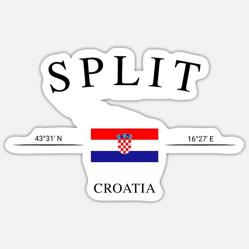 Split Kroatien – Urlaub Souvenir & Geschenk - Sticker Größe S (10 x 10 cm) - Mattweiß