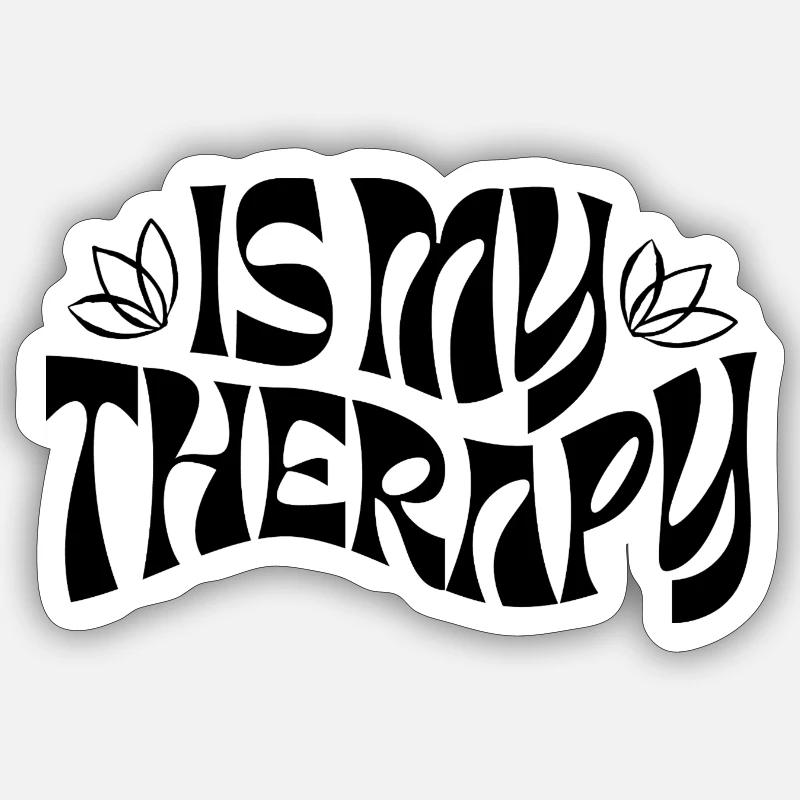 Is My Therapy – Retro Statement - Sticker Größe S (10 x 10 cm) - Mattweiß