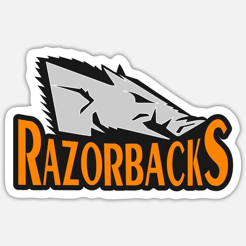 Razorbacks Bold Hog Emblem - Sticker Größe S (10 x 10 cm) - Mattweiß