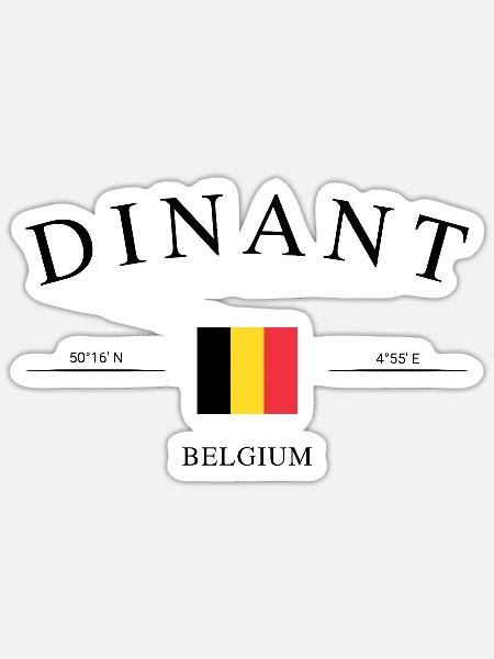 Dinant Belgien – Urlaub Souvenir & Geschenk - Sticker Größe S (10 x 10 cm) - Mattweiß