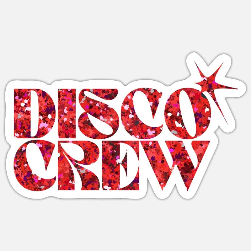Disco Crew Roter Neon-Spritzer Sticker Größe S (10 x 10 cm)