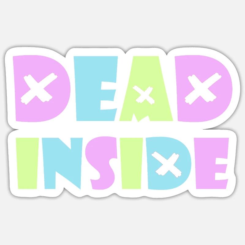 Dead Inside Kawaii Emo Punk Rock Anime Gothic Goth - Sticker Größe S (10 x 10 cm) - Mattweiß