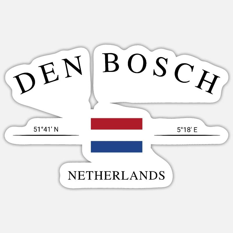 ’s-Hertogenbosch – Urlaub Souvenir & Geschenk - Sticker Größe S (10 x 10 cm) - Mattweiß