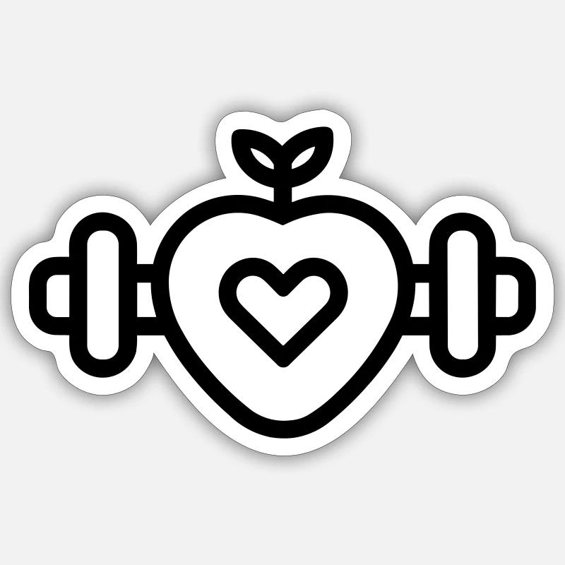Gesunder Lebensstil - Sticker Größe S (10 x 10 cm) - Mattweiß