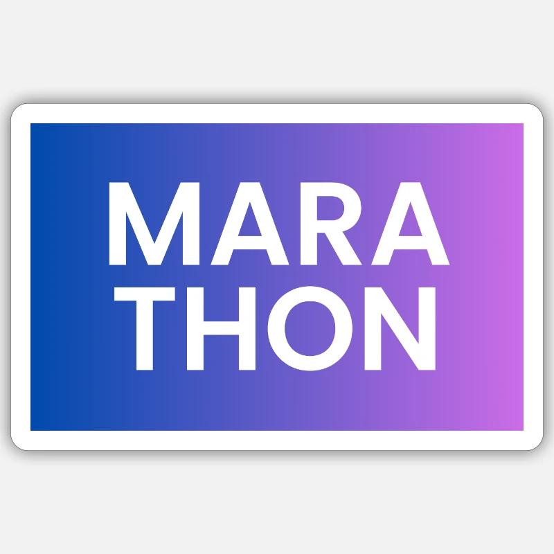 Conception de chemise dégradée Marathon - Sticker taille S (10 x 10 cm) - blanc mat
