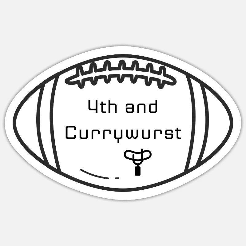 4e Down et Currywurst Football Berlin - Sticker taille S (10 x 10 cm) - blanc mat