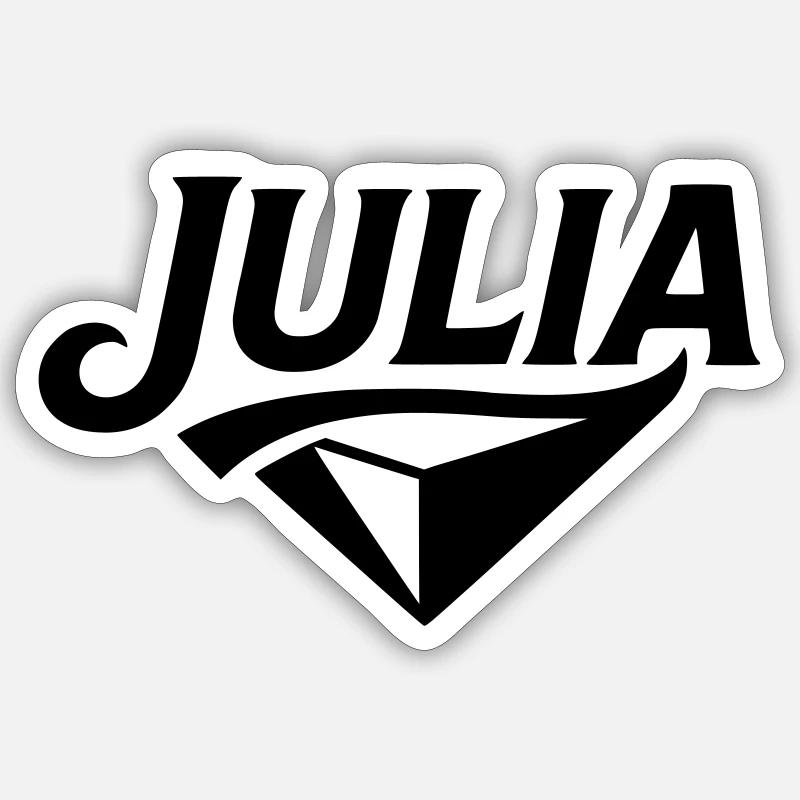 Julia - Name Design - Sticker size S (10 x 10 cm) - white matte