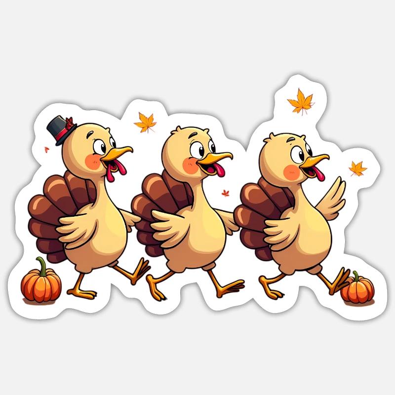 Bébé dinde de Thanksgiving - Sticker taille S (10 x 10 cm) - blanc mat