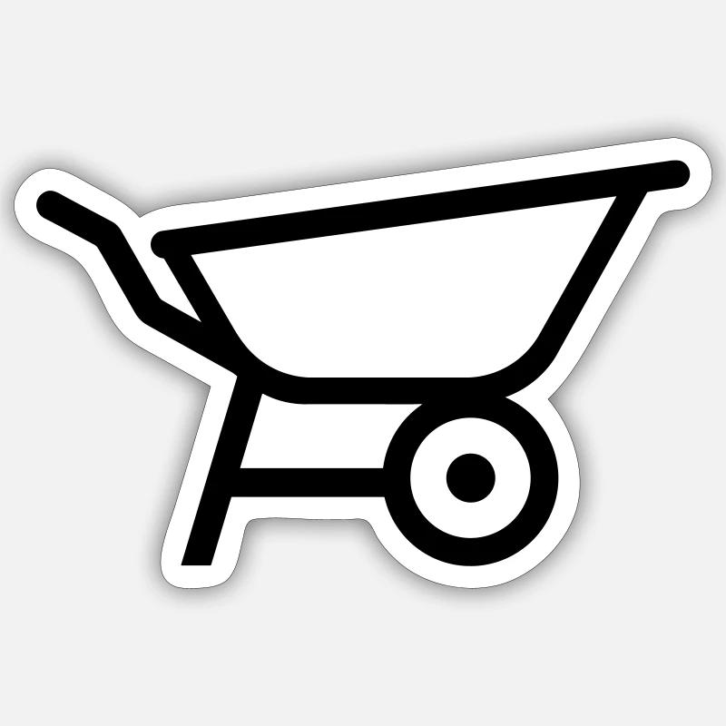 wheelbarrow - Sticker size S (10 x 10 cm) - white matte