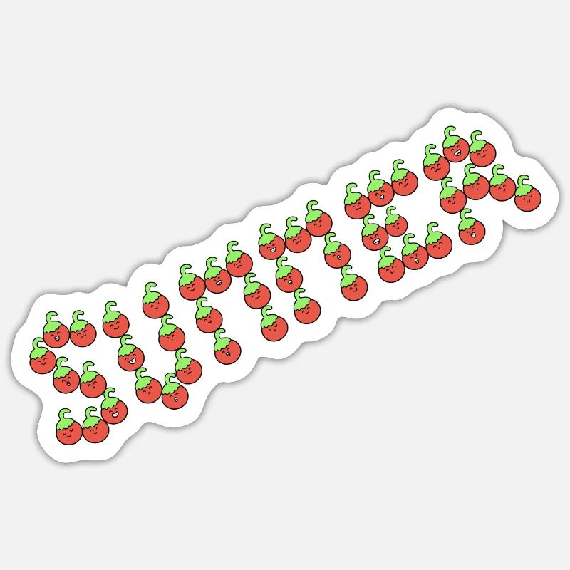 Sommertomate - Sticker Größe S (10 x 10 cm) - Mattweiß