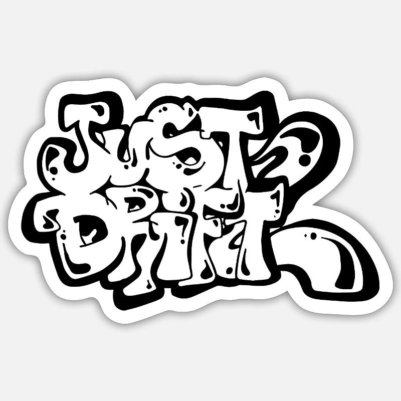 Juste dériver - Sticker taille S (10 x 10 cm) - blanc mat