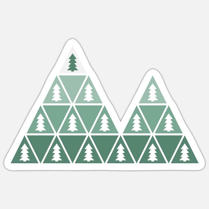 Fir Trees & Mountains Sticker size S (10 x 10 cm)