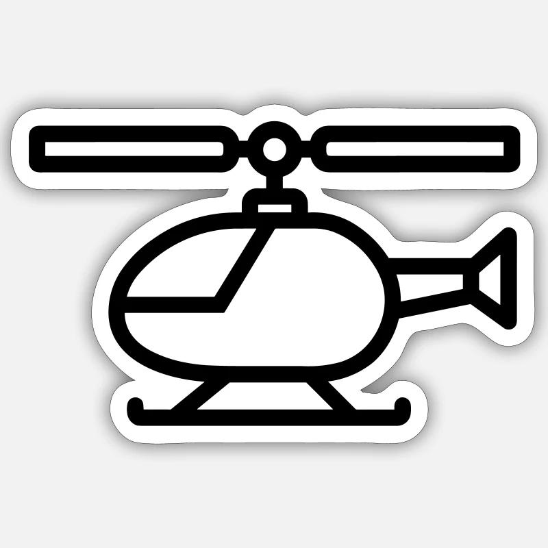 Hubschrauber - Sticker Größe S (10 x 10 cm) - Mattweiß