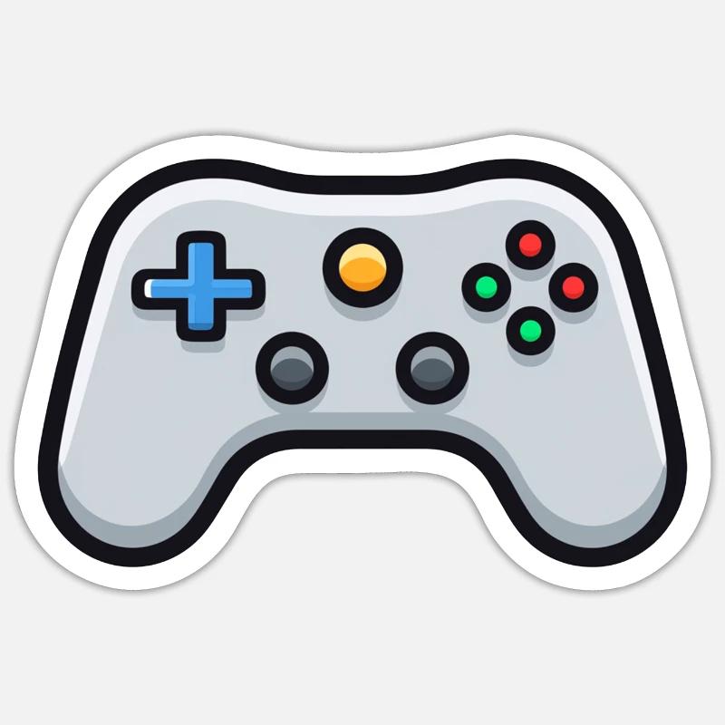 Gamepad-Logo, Controller, Retro-Konsole - Sticker Größe S (10 x 10 cm) - Mattweiß