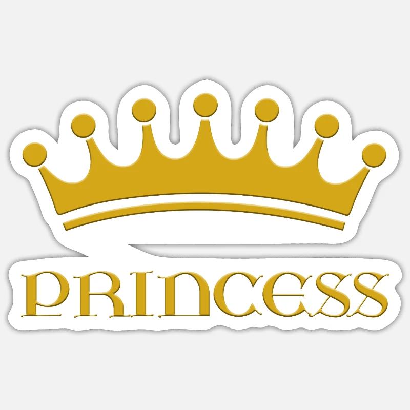 Princesse - Sticker taille S (10 x 10 cm) - blanc mat