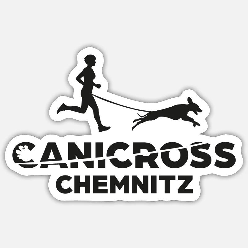 logo-canicrosschemnitz - Sticker Größe S (10 x 10 cm) - Mattweiß