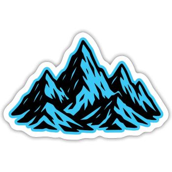 Icône du sommet des montagnes - Sticker taille S (10 x 10 cm) - blanc mat - Devant