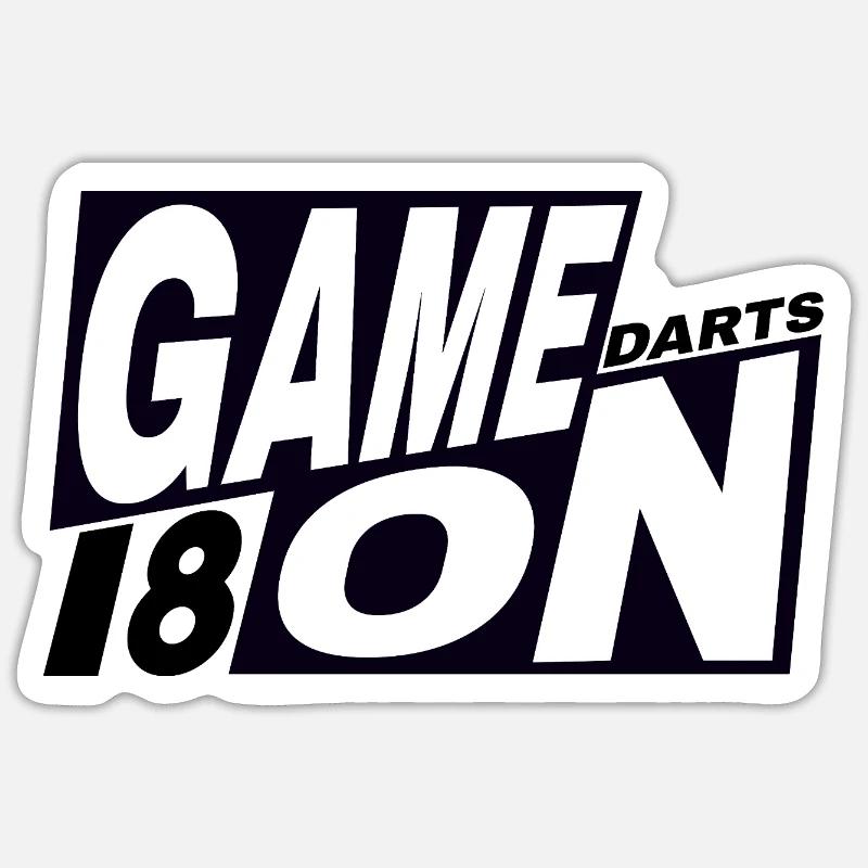 Fléchettes, fléchettes GAME_ON_180_Darts - Sticker taille S (10 x 10 cm) - blanc mat