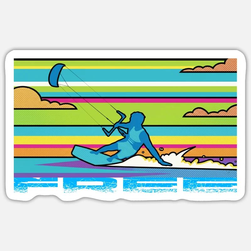 Kitesurf - Sticker size S (10 x 10 cm) - white matte