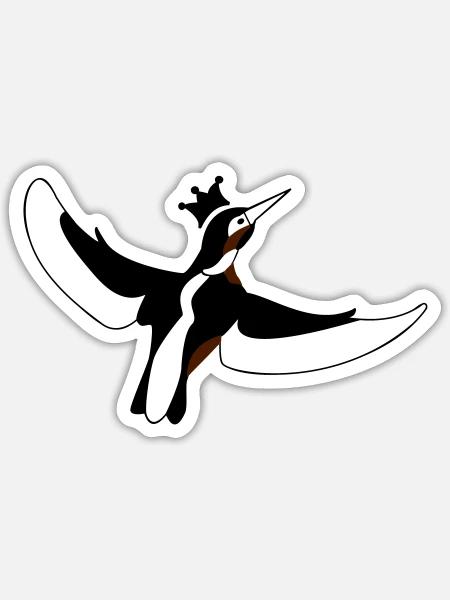 Stilisierte Eisvogel Vogel-Silhouette im Kontrast - Sticker Größe S (10 x 10 cm) - Mattweiß