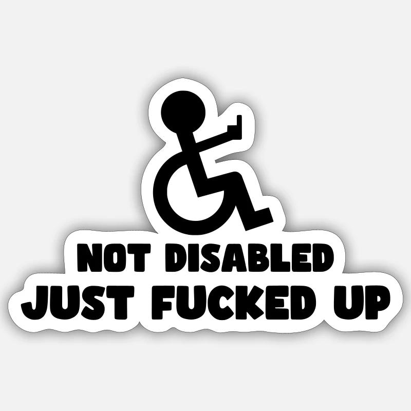 Pas handicapé, juste complètement perdu ! # Sticker taille S (10 x 10 cm)