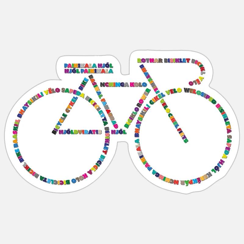 Bicycle languages V1 Sticker size S (10 x 10 cm)
