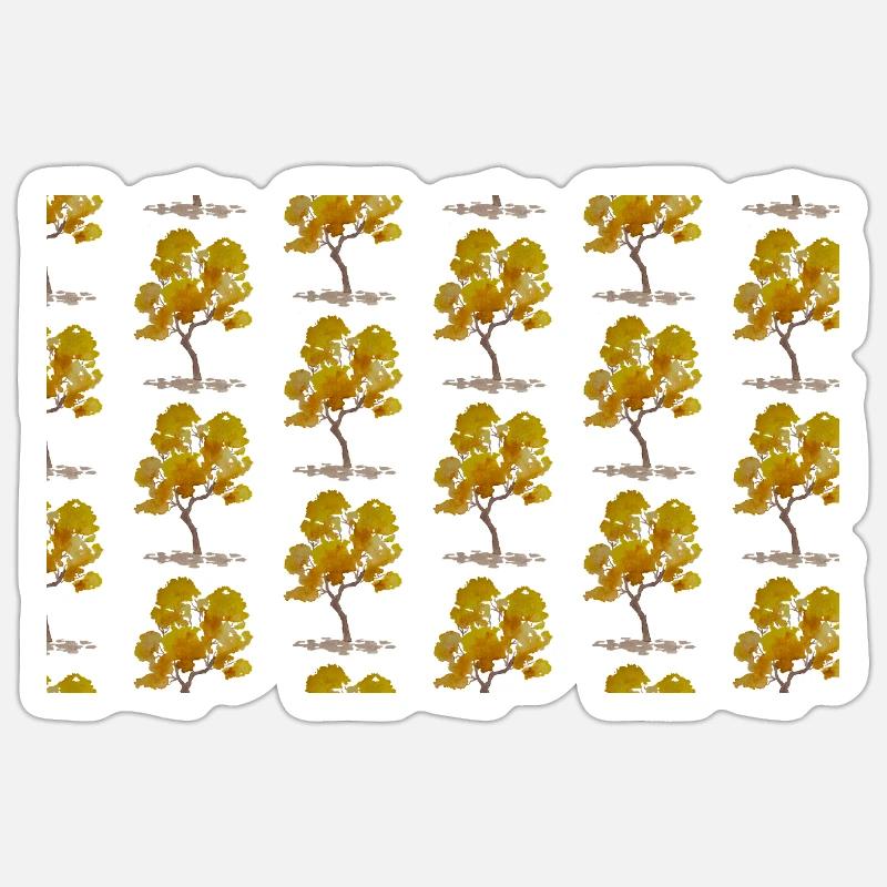 Autumn Tree Pattern - Sticker size S (10 x 10 cm) - white matte