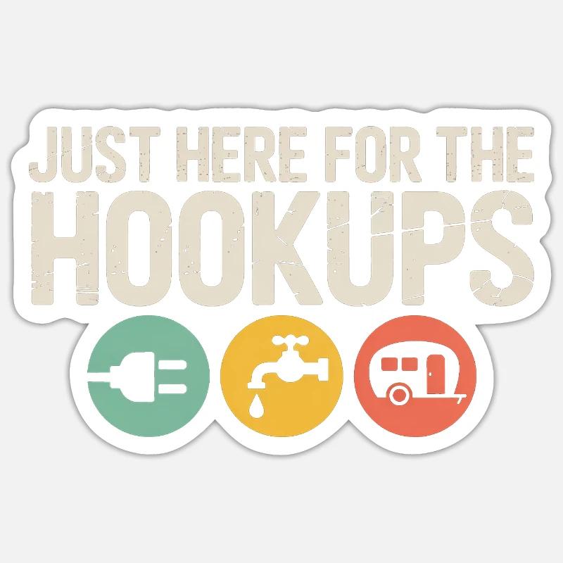 Hookups Trio: Plug, Tap, Camper - Sticker size S (10 x 10 cm) - white matte