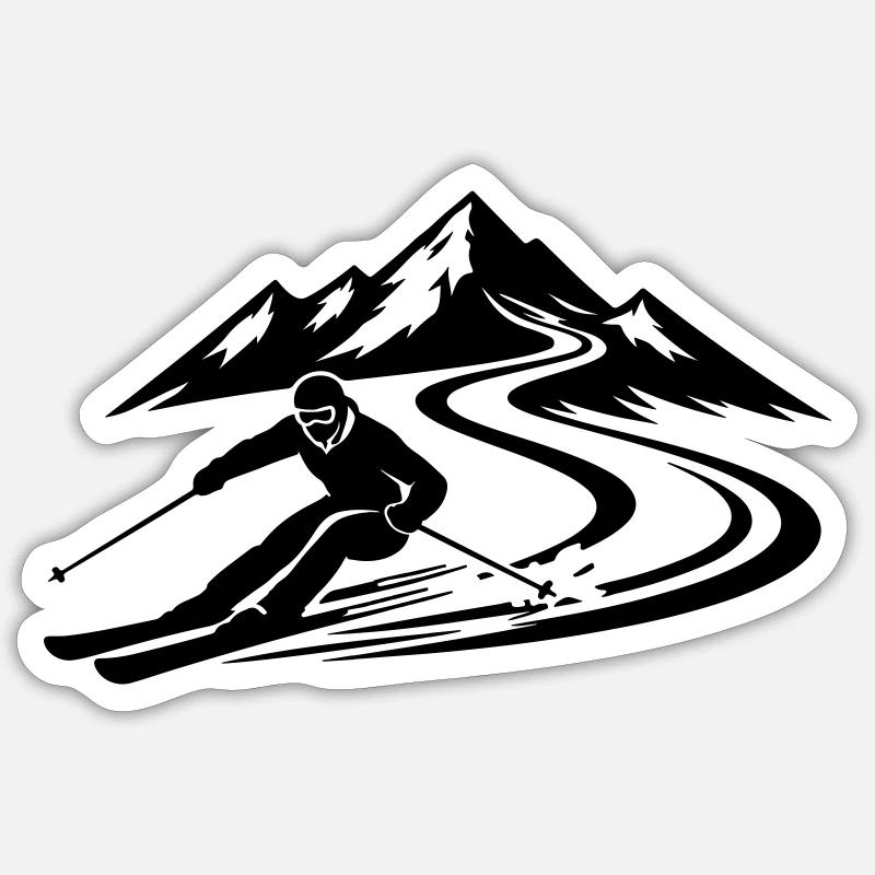 Ski Mountains Slope Sticker size S (10 x 10 cm)