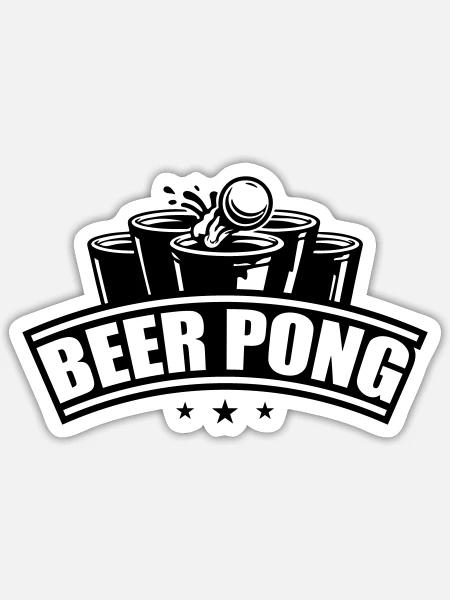 Beer Pong Becher Sterne Schwarz - Sticker Größe S (10 x 10 cm) - Mattweiß