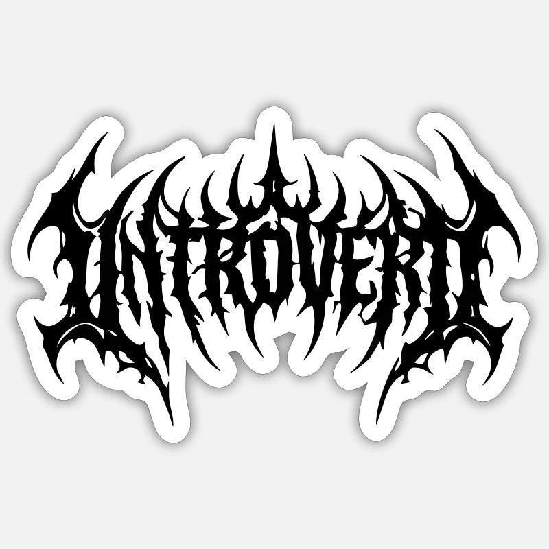 introverti - Sticker taille S (10 x 10 cm) - blanc mat