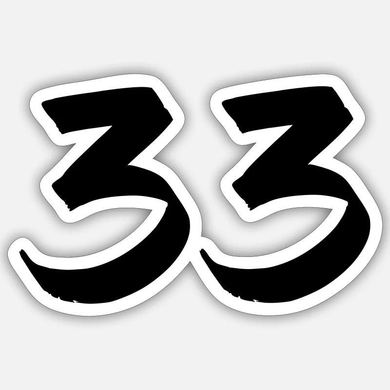 33 - Sticker Größe S (10 x 10 cm) - Mattweiß