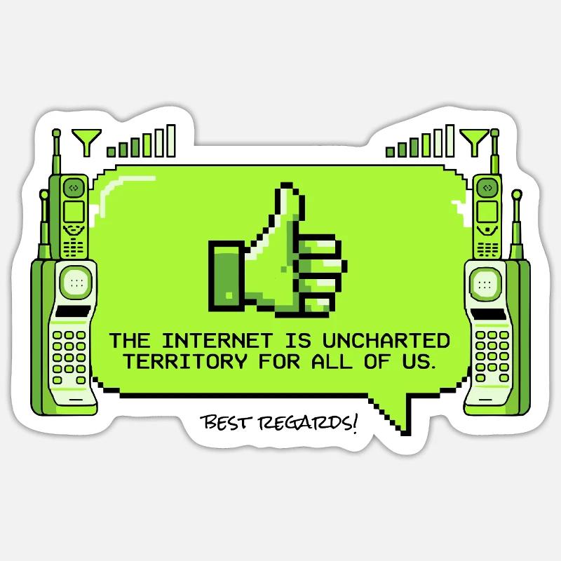 Internet est un territoire inconnu - Sticker taille S (10 x 10 cm) - blanc mat