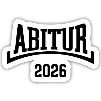 Abitur 2026 (Abiturient / Abi 26 / Konkav / B) - Sticker Größe S (10 x 10 cm) - Mattweiß - Vorne