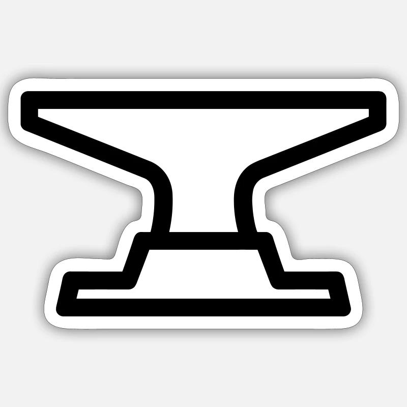 Amboss - Sticker Größe S (10 x 10 cm) - Mattweiß