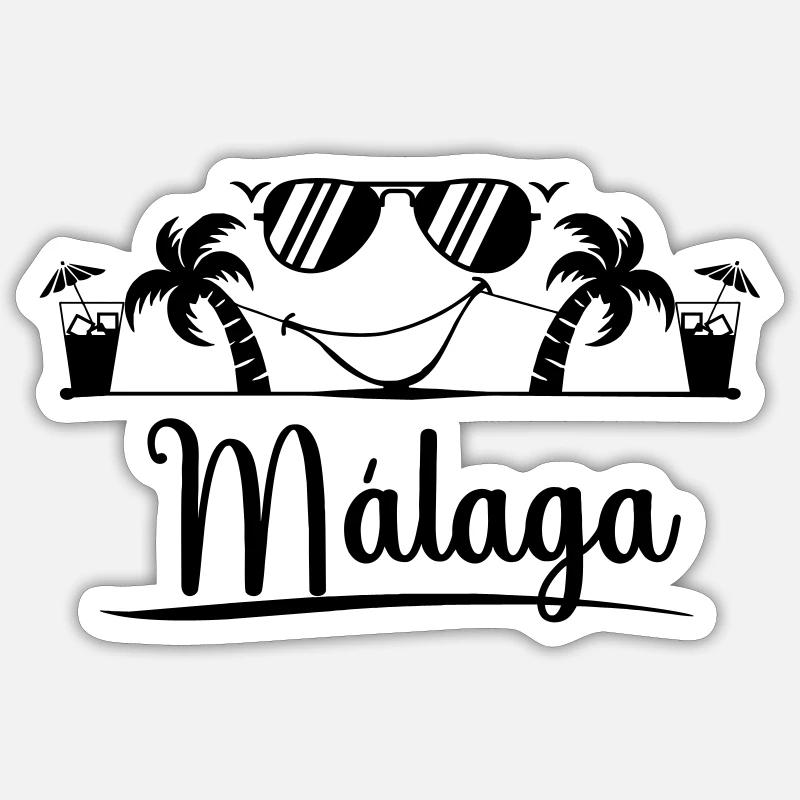 Malaga - Sticker size S (10 x 10 cm) - white matte