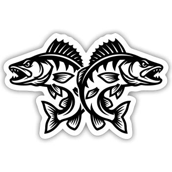 Pike Fish - Sticker size S (10 x 10 cm) - white matte - Front